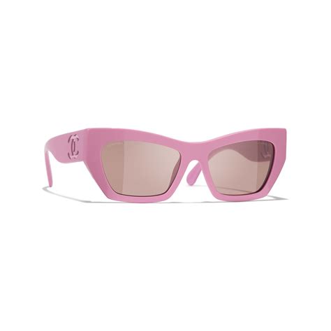 Cat Eye Sunglasses Acetate & Strass Black. Lenses: Pink